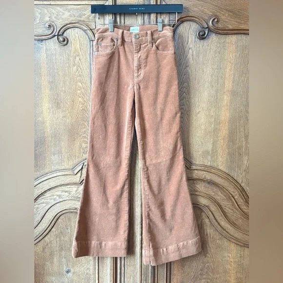 Alice + Olivia Camel Corduroy Flare Wide Leg Jeans - Picture 5 of 16